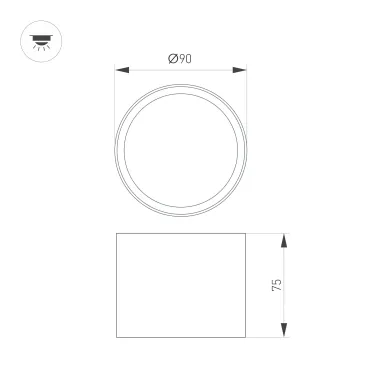 Светильник светодиодный SP-BISCOTTO-R90-8W Warm3300-MIX (BK, 80 deg, 230V) (ARL, IP54 металл, 5 лет)
