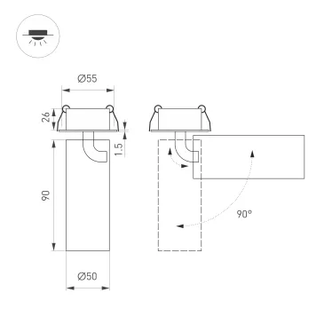 Светильник SP-GABI-BUILT-FLAP-R50-9W Day4000 (WH, 60 deg, 230V) (Arlight, IP40 Металл, 5 лет)