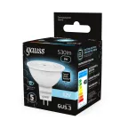 Лампа светодиодная LED 5 Вт 530 лм 4100К софит MR16 нейтральный GU5.3 AC/DC 12В низковольтная Black Gauss