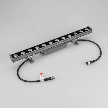 Линейный прожектор AR-LINE-500-12W Warm2700 (GR, 15x60 deg, 230V) (Arlight, IP65 Металл, 3 года)