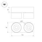 Светильник светодиодный SP-PLURIO-SURFACE-RS179x78-18W Day4000 (BK-BRS, 36 deg, 230V) (ARL, IP20 Металл, 3 года)