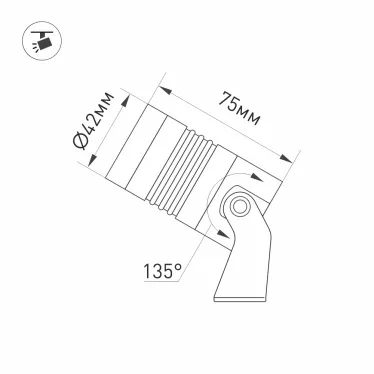 Светильник светодиодный KT-RAY-COLOR-R42-6W RGB (RS, 25 deg, 12V) (ARL, IP67 металл, 3 года)