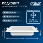 Светильник светодиодный ДВО 10 Вт 780 лм 4000К AC 220В IP20 квадрат 120х120х26мм монт разм 90х90мм Пластик Elementary Gauss