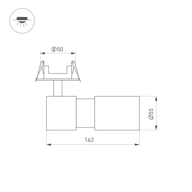 Светильник LGD-ARTEMIS-BUILT-FLAP-R55-12W Warm3000 (WH, 8-80 deg, 230V) (Arlight, IP20 Металл, 5 лет)