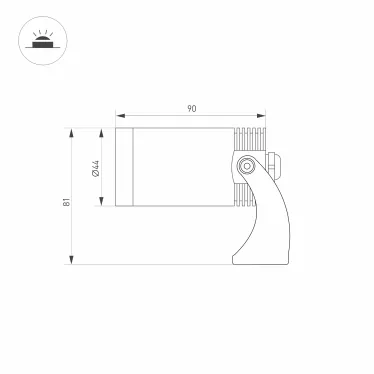 Светильник KT-WATER-R44-8W Warm3000 (SL, 24 deg, 12V) (Arlight, IP68 Металл, 3 года)