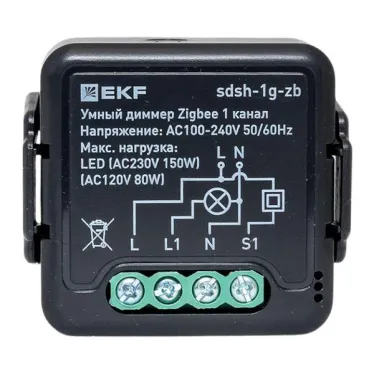 Умный диммер в подрозетник 1-канальный Zigbee EKF Connect Select