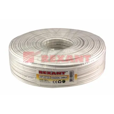 Кабель ККСВ-В+4х0,5 мм (бухта 100 м) белый | 01-4021 | REXANT