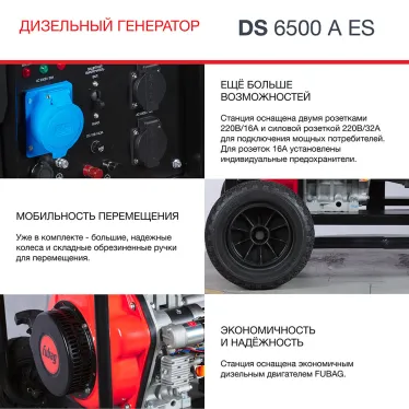 Электростанция дизельная DS 6500 A ES