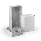 Cubo O 300X300X132 мм, метрические выбивные отверстие, серая крышка, PC, IP 66/67