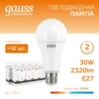 Лампа светодиодная LED 30 Вт 2320 лм 3000К А67 груша теплый E27 AC 220В Elementary Gauss
