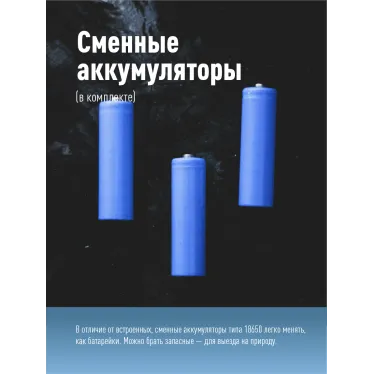 Фонарь светильник аккумуляторный рабоч 5Вт COB/съемнLi-ion18650 2х1200mAh/Powerbank/USВ,