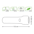 Фонарь светодиодный ручной 1 Вт 50 лм Черный IP3X аккумуляторный Li-ion 1200мАч GFL Gauss