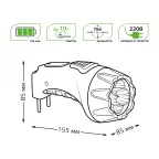 Фонарь светодиодный ручной 60 лм Черный IP33 аккумуляторный Lead acid 700мАч GFL Gauss