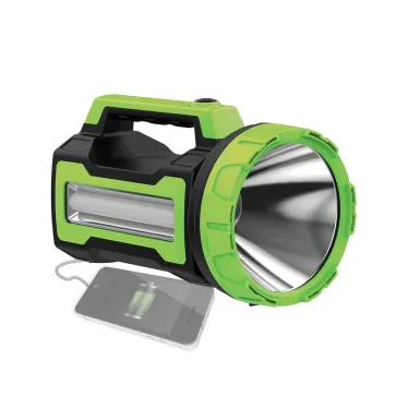 Фонарь-прожектор светодиодный аккумуляторный , LED 10вт+4вт, з/у 220/12в, usb выход