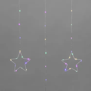 Занавес из росы с фигурами Звезд 1,5х1,15м 156LED мультиколор IP20 USB пульт управления