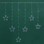 Занавес из росы с фигурами Звезд 1,5х1,15м 156LED мультиколор IP20 USB пульт управления