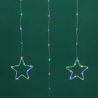 Занавес из росы с фигурами Звезд 1,5х1,15м 156LED мультиколор IP20 USB пульт управления