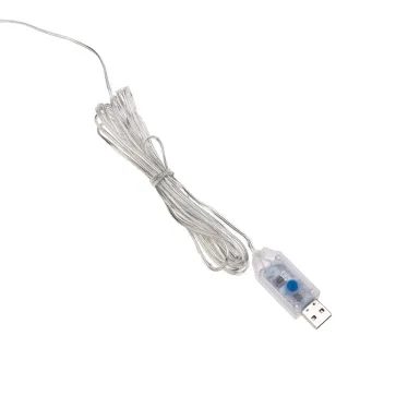 Гирлянда Светодиодный дождь из росы 3х2м теплый белый USB + пульт управления с крючками для крепления