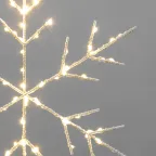 Снежинка подвесная на металлическом каркасе 30см 84LED теплый белый питание 2хАА не в комплекте