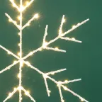 Снежинка подвесная на металлическом каркасе 30см 84LED теплый белый питание 2хАА не в комплекте