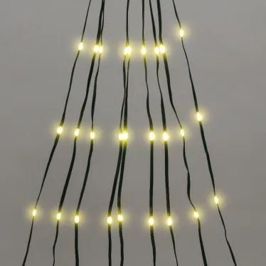 Гирлянда светодиодная из росы с макушкой на елку 9 нитей х 2м, 200LED эффект водопада теплый белый цвет 230В