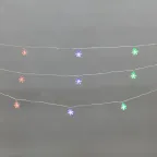Гирлянда светодиодная Снежинки большие 5м 20LED IP20 прозрачный провод свечение мульти RG/RB мигание 230В