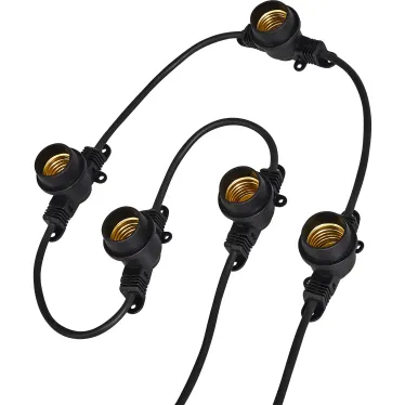 Гирлянда Белт-лайт UDL-K120 200/E27/100M IP65 BLACK BELT-LIGHT 100 м + 1,5м сетевой шнур 200 патронов E27 шаг 50см Чёрная