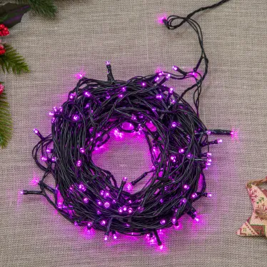 Гирлянда светодиодная 20м 200 светодиодов ULD-S2000-200/DGA PINK IP20 Розовый свет Провод зеленый