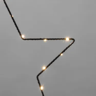 Звезда подвесная на металлическом каркасе 30см 20LED теплый белый питание 2хАА не в комплекте