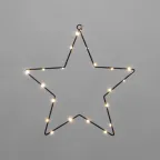 Звезда подвесная на металлическом каркасе 30см 20LED теплый белый питание 2хАА не в комплекте