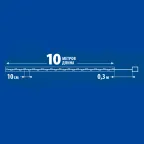 Гирлянда светодиодная Лента на батарейках 3AA (не в/к) 10м 100 светодиодов Теплый белый свет Провод медный ULD-S1000-100/SCB/3AA WARM WHITE IP20 RIBBON