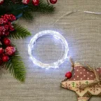 Гирлянда светодиодная на батарейках 3AA (не в/к) Роса 10м 100 светодиодов Белый свет Провод медный ULD-S1000-100/SCB/3AA WHITE IP20 DEW