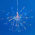 Фигура светодиодная Фейерверк на батарейках 3AA (не в/к) 30х30см Подвесная 120 светодиодов Разноцветный свет Пульт ДУ (в/к) Провод прозрачный ULD-H3030-150/DTA/3AA/RC MULTI IP20 FIREWORKS TM Uniel