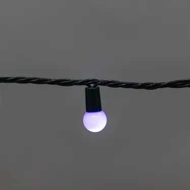 Гирлянда Мультишарики 20м, 200LED, диаметр 15мм, IP44, зеленый провод, свечение мульти (RG/RB), мигание, 230В