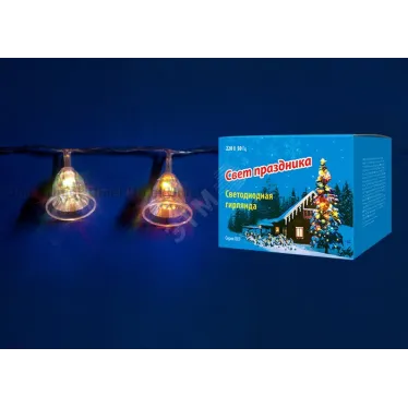 Гирлянда светодиодная Колокольчики с контроллером 20 светодиодов 2,8 м RGB IP20 провод прозрачный ULD-S0280-020/DTA RGB IP20 BELLS