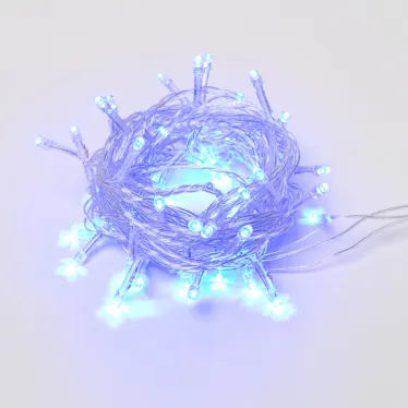 Гирлянда светодиодная с контроллером, 5м 50 светодиодов ULD-S0500-050/DTA BLUE IP20 Синий свет Провод прозрачный