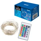 Гирлянда светодиодная 10м 100 светодиодов RGB свет Пульт ДУ (в/к) Провод прозрачный ULD-S1000-100/DTA/RC RGB IP44