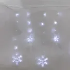 Гирлянда Бахрома со снежинками 2,4х0,9м 150LED белый прозрачный ПВХ IP20 свечение с динамикой 230В