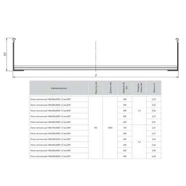 Лоток лестничный 100х200х6000-1,2 мм HDZ | LT100300x6-1,2-HDZ | EKF