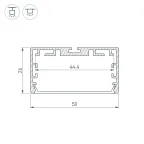 Профиль PLS-LOCK-W50-SMT-2000 ANOD (Алюминий)