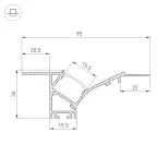 Профиль FANTOM-W45-BEVEL-2000 WHITE (Алюминий)