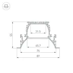 Профиль ARH-POWER-W90-F-COMFORT-2000 ANOD (Алюминий)