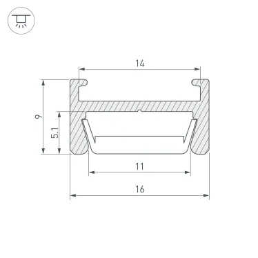 Профиль MIC-H-2000 ANOD (ARL, Алюминий)