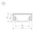 Профиль с экраном ALU-WIDE-H8-2000 ANOD+FROST (ARL, Алюминий)
