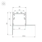 Профиль SL-LINIA32-FANTOM-EDGE-2000 ANOD (ARL, Алюминий)