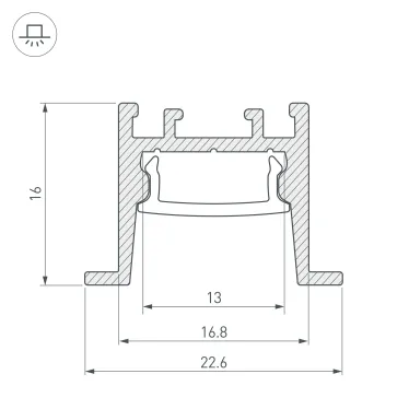 Профиль SL-COMFORT-2316-F-2000 ANOD BLACK (ARL, Алюминий)