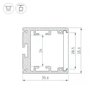 Профиль SL-ARC-3535-D320-W90 WHITE (260мм, дуга 1 из 4) (Arlight, Алюминий)