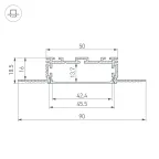 Профиль KLUS-POWER-W50H16-F-HIDE-2000 (ARL, Алюминий)