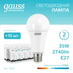 Лампа светодиодная LED 35 Вт 2740 лм 4100К А67 груша нейтральный E27 AC 220В Elementary Gauss