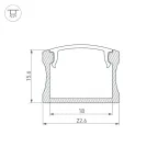 Профиль с экраном ALU-WIDE-H15-2000 ANOD+FROST | 014848 | Arlight